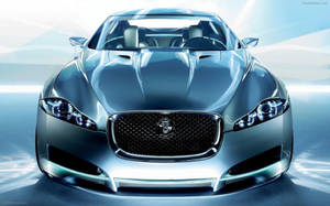 Metallic Blueish Silver Jaguar Car Wallpaper