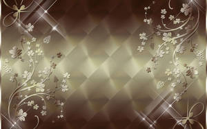 Metallic Embossed Flowers Pattern Wallpaper