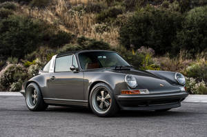 Metallic Gray Singer Porsche Wallpaper