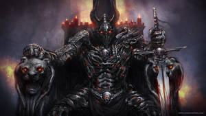 Metallic Lucifer Throne Of Fire Wallpaper