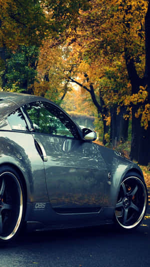 Metallic Silver Nissan 350z Iphone Wallpaper