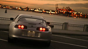 Metallic Silver Toyota Supra Mk4 By The Bay Wallpaper