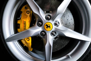 Metallic Silver Wheel Ferrari Wallpaper