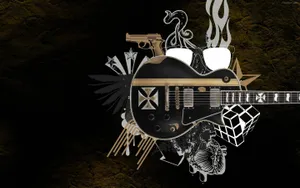 Metallica Golden Guitar Hd Wallpaper