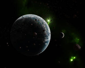 Meteorites, Rain, Earth, Green Wallpaper