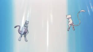 Mewtwo And Mew In Pokemon Battle Wallpaper