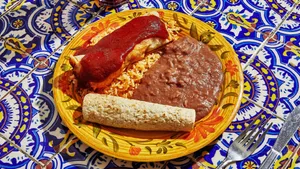 Mexican Combo Plate Colorful Setting Wallpaper