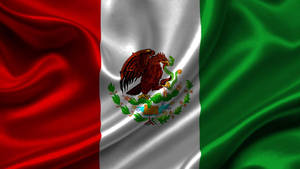 Mexican Flag In Smooth Satin Wallpaper