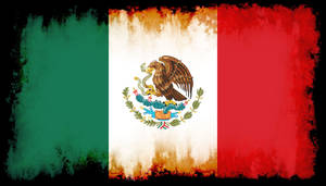 Mexican Flag With Eagle Logo Wallpaper