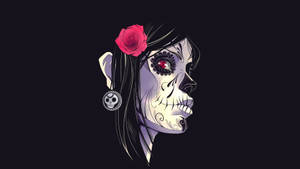 Mexican Girl Wearing Skull Mask Wallpaper