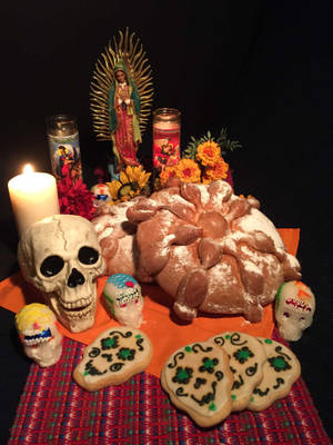 Mexican Offering On Altar Wallpaper