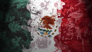 Mexican Paint Splatter Flag Wallpaper
