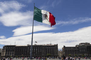 Mexico Flag Inside The City Wallpaper