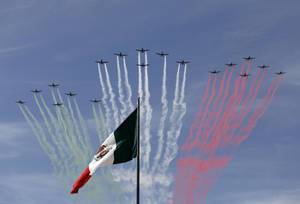 Mexico Flag Under The Airforce Wallpaper