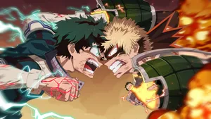 Mha Midoriya And Bakugo Wallpaper