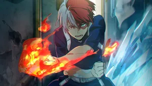 Mha Todoroki Ice Fire Wallpaper