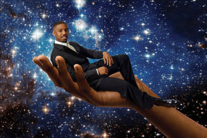 Michael B. Jordan Surreal Galaxy Wallpaper