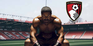 Michael B. Jordan With Afc Bournemouth Stadium Wallpaper