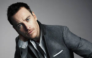 Michael Fassbender In Gray Suit Wallpaper