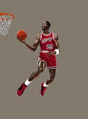 Michael Jordan Takes Off For A Soaring Dunk Wallpaper