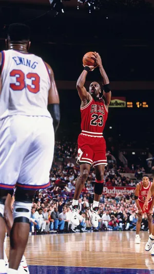 Michael Jordan With His Iconic Iphone Wallpaper