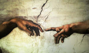 Michaelangelo's Creation Of Adam 4k Fingers Wallpaper