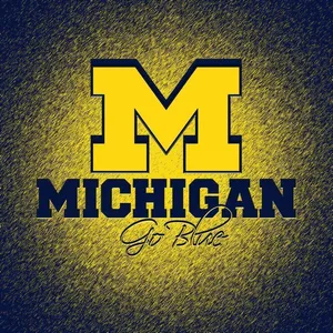 Michigan Wolverines Logo And Colors Displayed Proudly Wallpaper