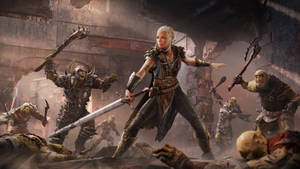 Middle Earth Shadow Of War Lithariel Fighting Enemies Wallpaper