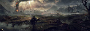 Middle Earth Shadow Of War Talion Barren Wasteland Wallpaper