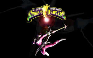 Mighty Morphin Pink Ranger Action Pose Wallpaper