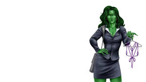 Mighty She-hulk Showcasing Her Powerful Stance Wallpaper