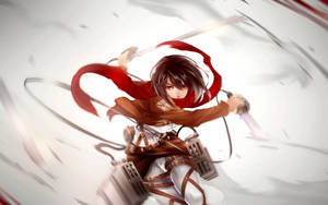 Mikasa Slashing Motion Wallpaper
