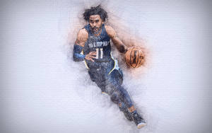 Mike Conley Sketch Art Wallpaper