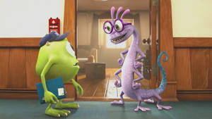 Mike Wazowski Randall Boggs Scene Wallpaper