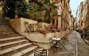 Mikro Cafe Corfu Town Greece Wallpaper