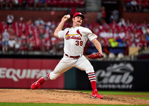 Miles Mikolas Baseball Throwing Position Wallpaper