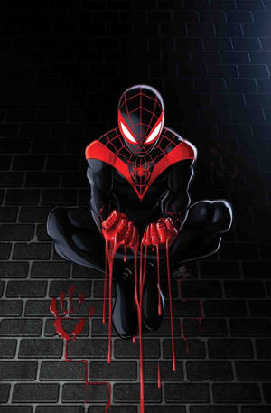 Miles Morales Bloody Hands Wallpaper