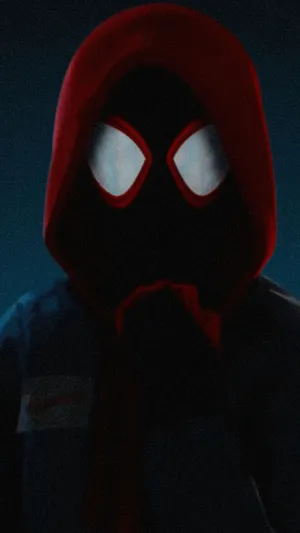Miles Morales Dark Face Close Up Wallpaper