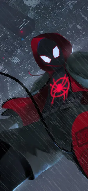 Miles Morales Iphone Low Angle Shot Wallpaper