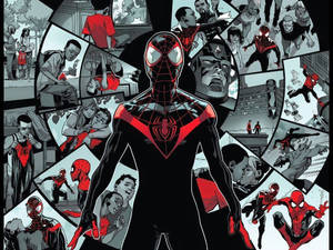 Miles Morales Life Collage Wheel Wallpaper
