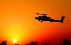 Military Helicopter Sunset Sky Wallpaper