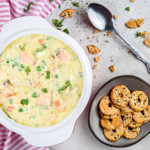 Milky Salmon Chowder Wallpaper