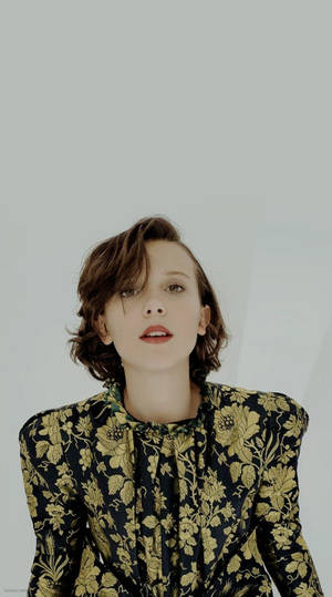 Millie Bobbie Brown In Vintage Dress Wallpaper