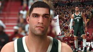 Milwaukee Bucks Brook Lopez In 3d Wallpaper