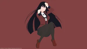 Minamalist Jabami Yumeko Catpost Kakegurui Wallpaper