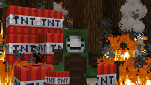 Minecraft Dream In Tnt Boxes Wallpaper