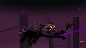 Minecraft Ender Dragon Spitting Purple Blast Wallpaper