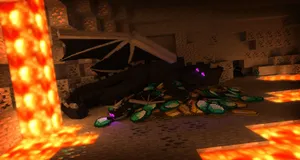 Minecraft Ender Dragon Trapped On Lava Wallpaper