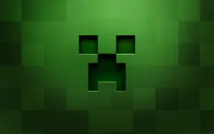Minecraft Green Creeper Face Pixel Wallpaper