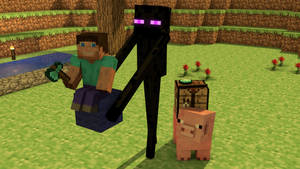 Minecraft Meme Steve And Ederman Wallpaper